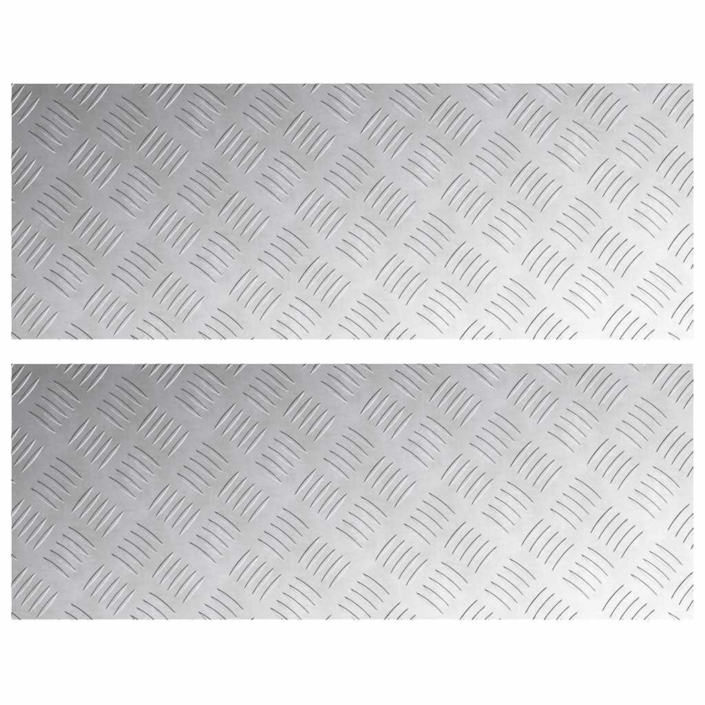 vidaXL Επιφάνειες Καρό 2 pcs Ασημί 80 x 30 cm Αλουμίνιο
