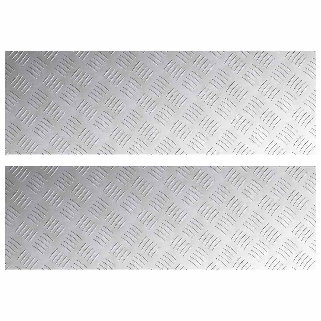 vidaXL Επιφάνειες Καρό 2 pcs Ασημί 90 x 30 cm Αλουμίνιο