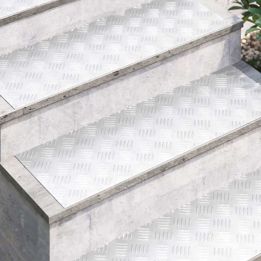 vidaXL Επιφάνειες Καρό 4 pcs Ασημί 90 x 30 cm Αλουμίνιο
