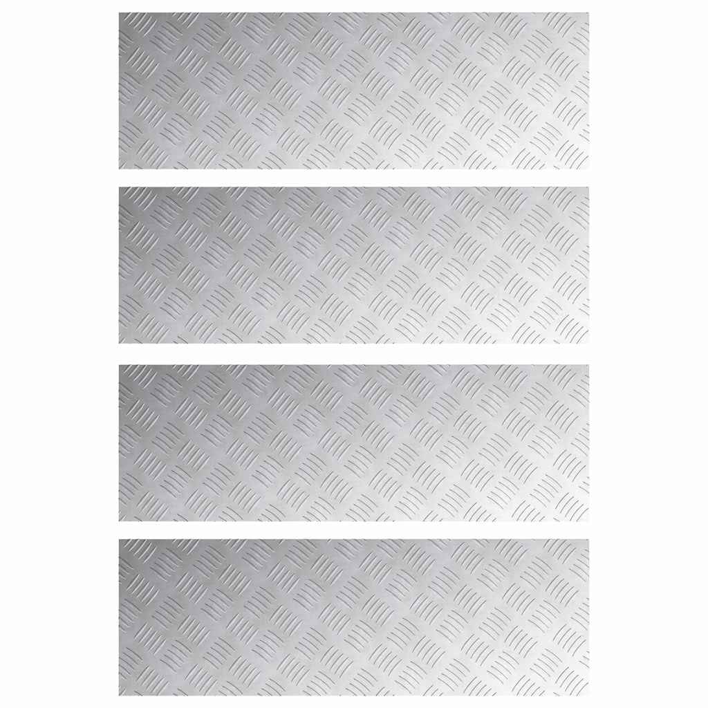 vidaXL Επιφάνειες Καρό 4 pcs Ασημί 90 x 30 cm Αλουμίνιο