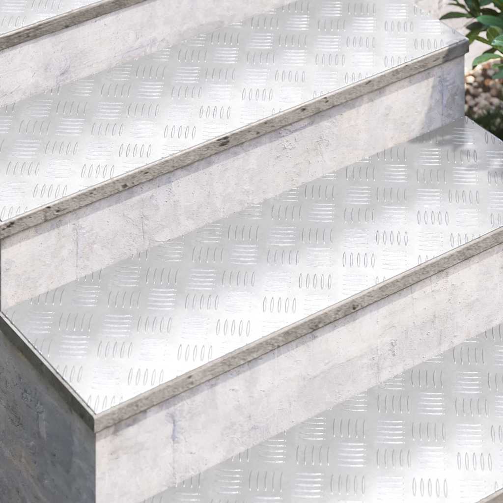 vidaXL Επιφάνειες Καρό 4 pcs Ασημί 100 x 30 cm Αλουμίνιο