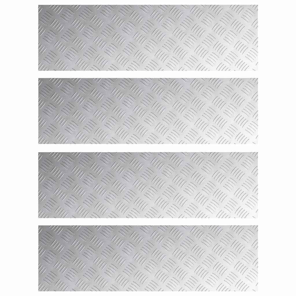 vidaXL Επιφάνειες Καρό 4 pcs Ασημί 100 x 30 cm Αλουμίνιο