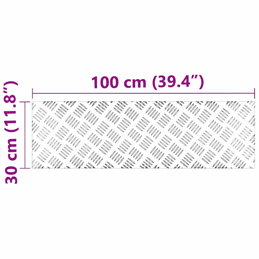 vidaXL Σκαλοπάτι 4 τμχ. 100 x 30 cm Ασημί Αλουμίνιο Ορθογώνιος