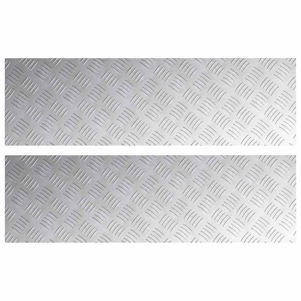 vidaXL Επιφάνειες Καρό 2 pcs Ασημί 100 x 30 cm Αλουμίνιο