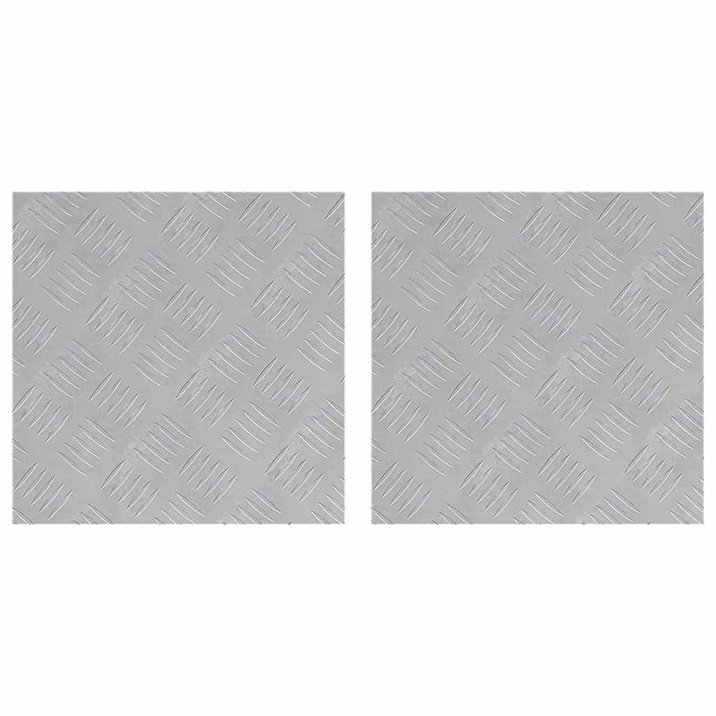 vidaXL Επιφάνειες Καρό 2 pcs Ασημί 40 x 40 cm Αλουμίνιο