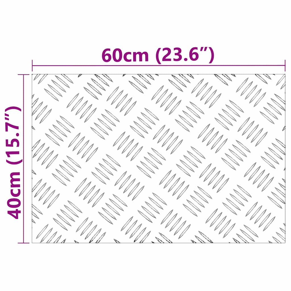 vidaXL Επιφάνειες Καρό 2 pcs Ασημί 60 x 40 cm Αλουμίνιο