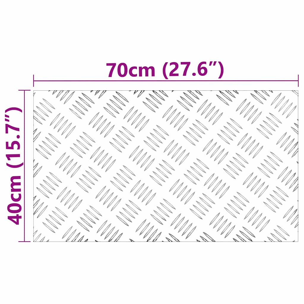 vidaXL Επιφάνειες Καρό 2 pcs Ασημί 70 x 40 cm Αλουμίνιο