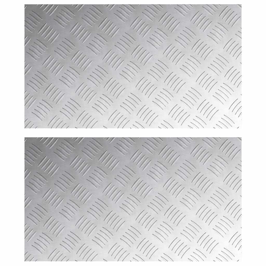 vidaXL Επιφάνειες Καρό 2 pcs Ασημί 70 x 40 cm Αλουμίνιο