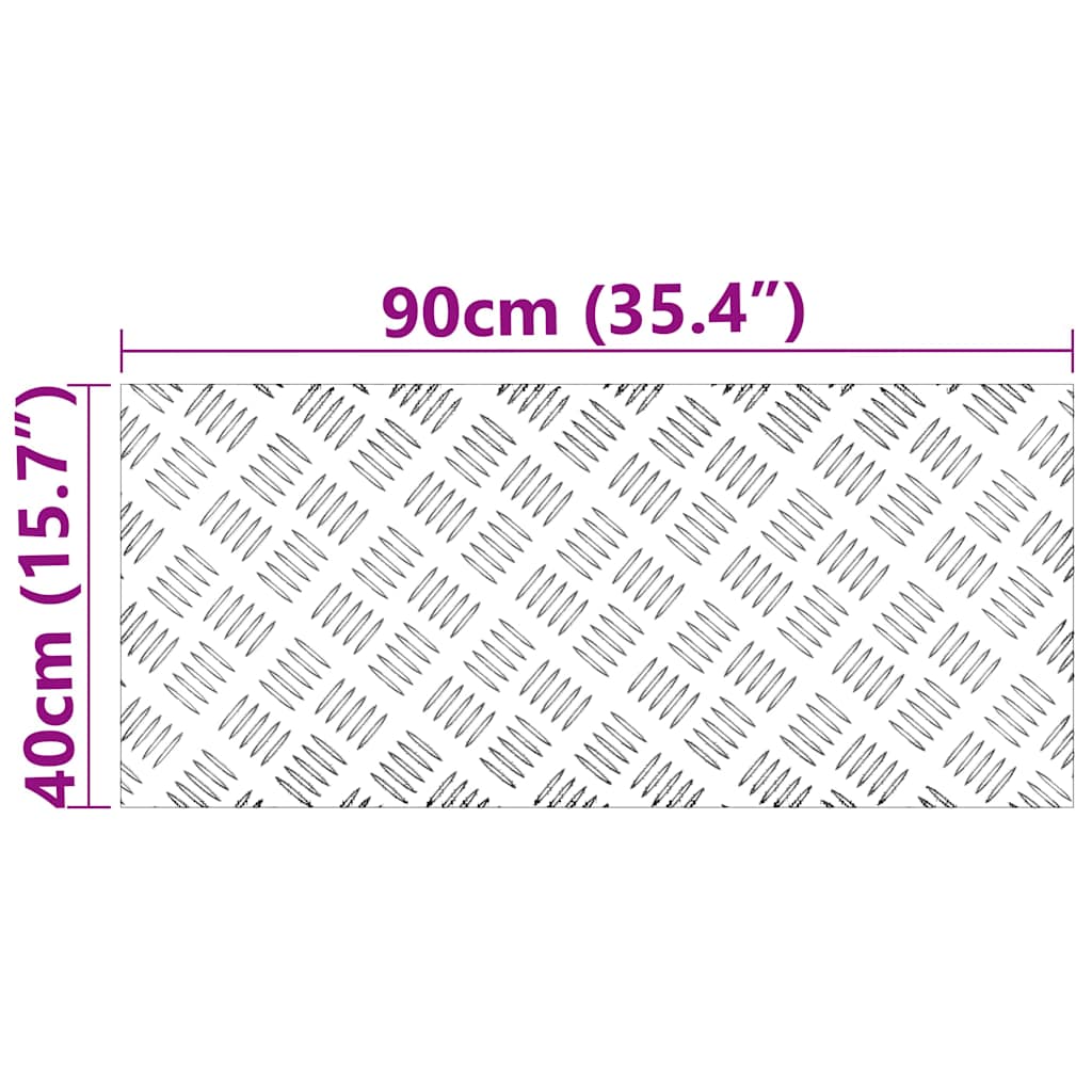 vidaXL Επιφάνειες Καρό 2 pcs Ασημί 90 x 40 cm Αλουμίνιο
