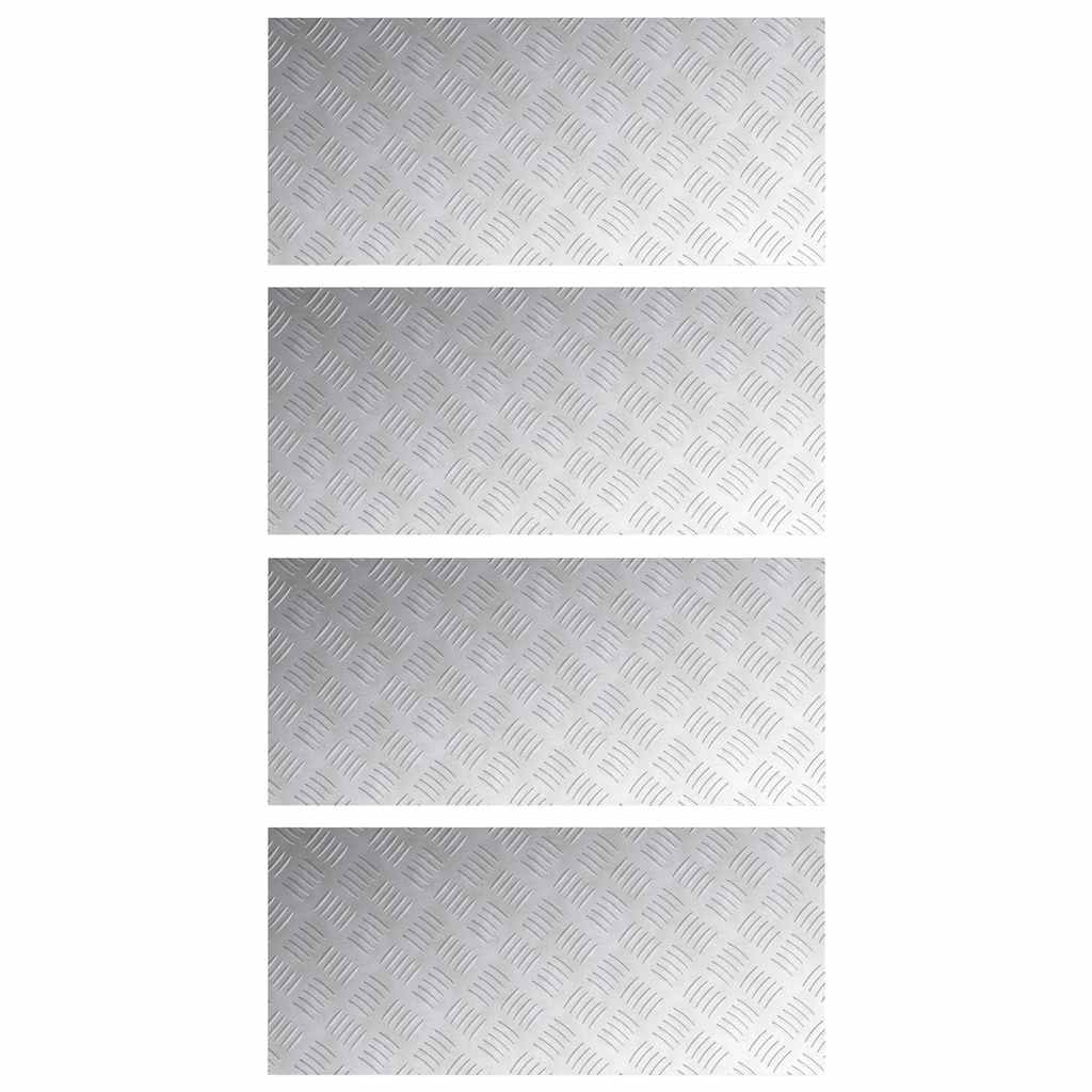 vidaXL Επιφάνειες Καρό 4 pcs Ασημί 90 x 40 cm Αλουμίνιο