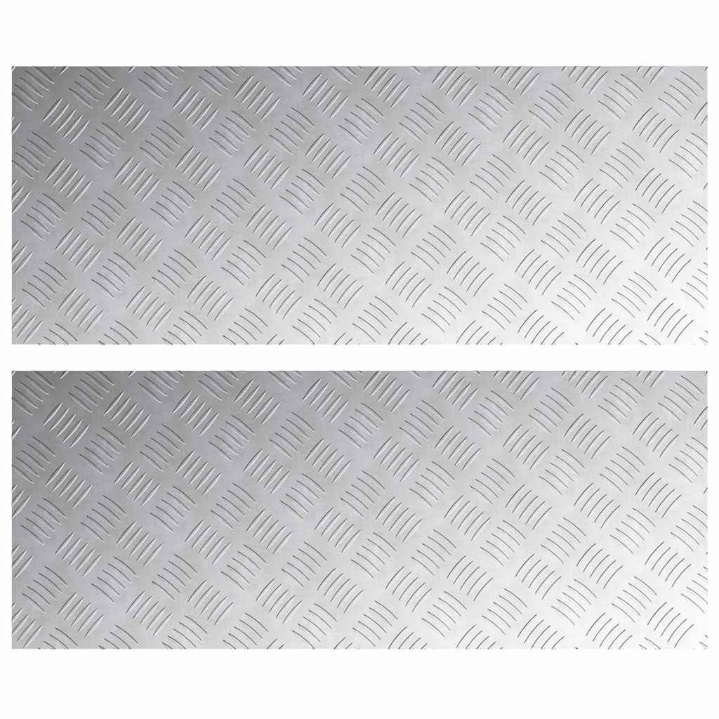 vidaXL Επιφάνειες Καρό 2 pcs Ασημί 100 x 40 cm Αλουμίνιο