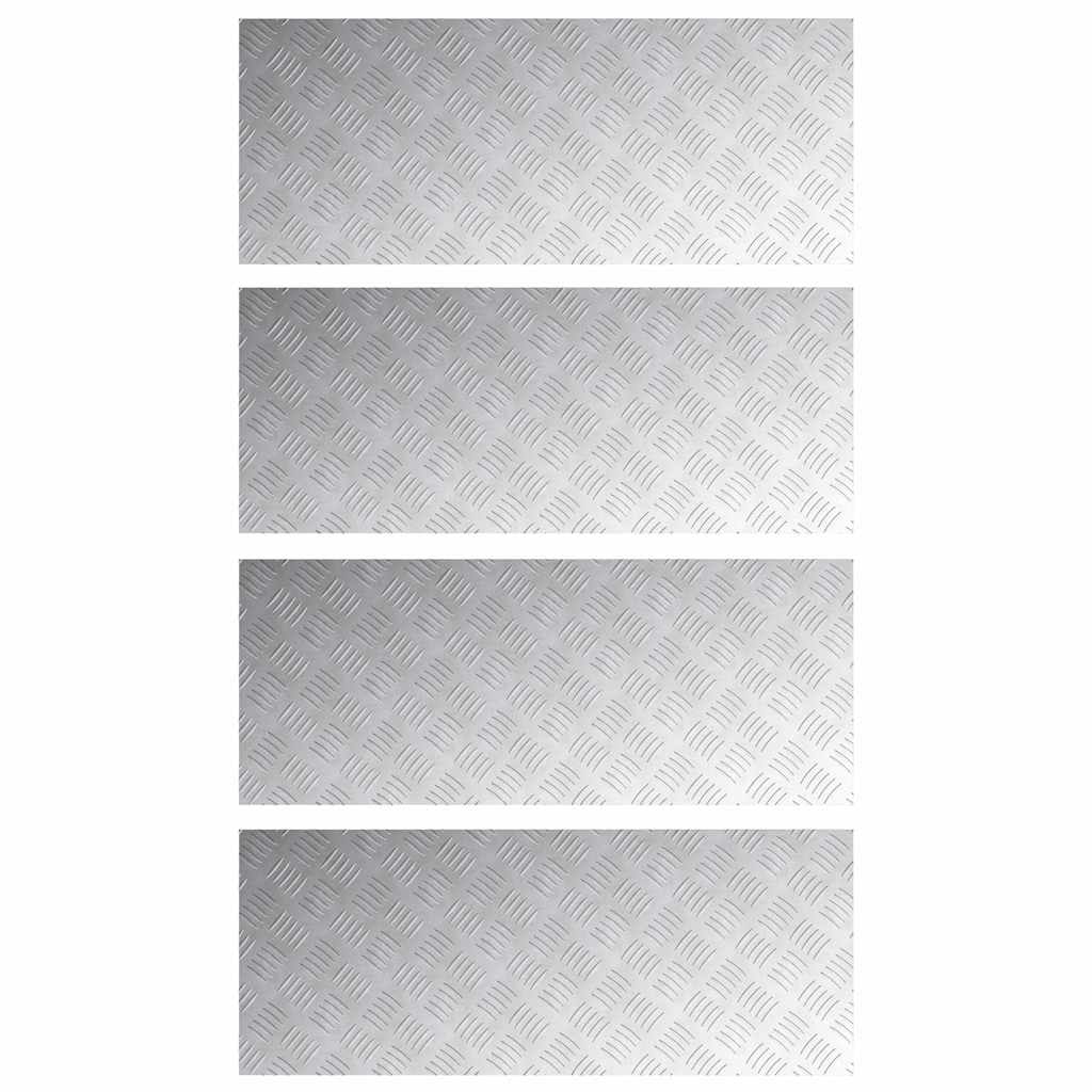 vidaXL Επιφάνειες Καρό 4 pcs Ασημί 100 x 40 cm Αλουμίνιο