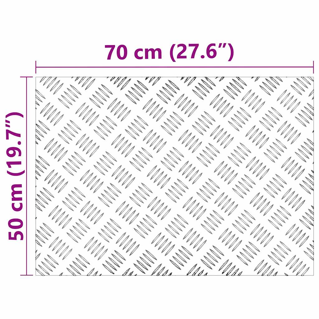 vidaXL Επιφάνειες Καρό 4 pcs Ασημί 70 x 50 cm Αλουμίνιο