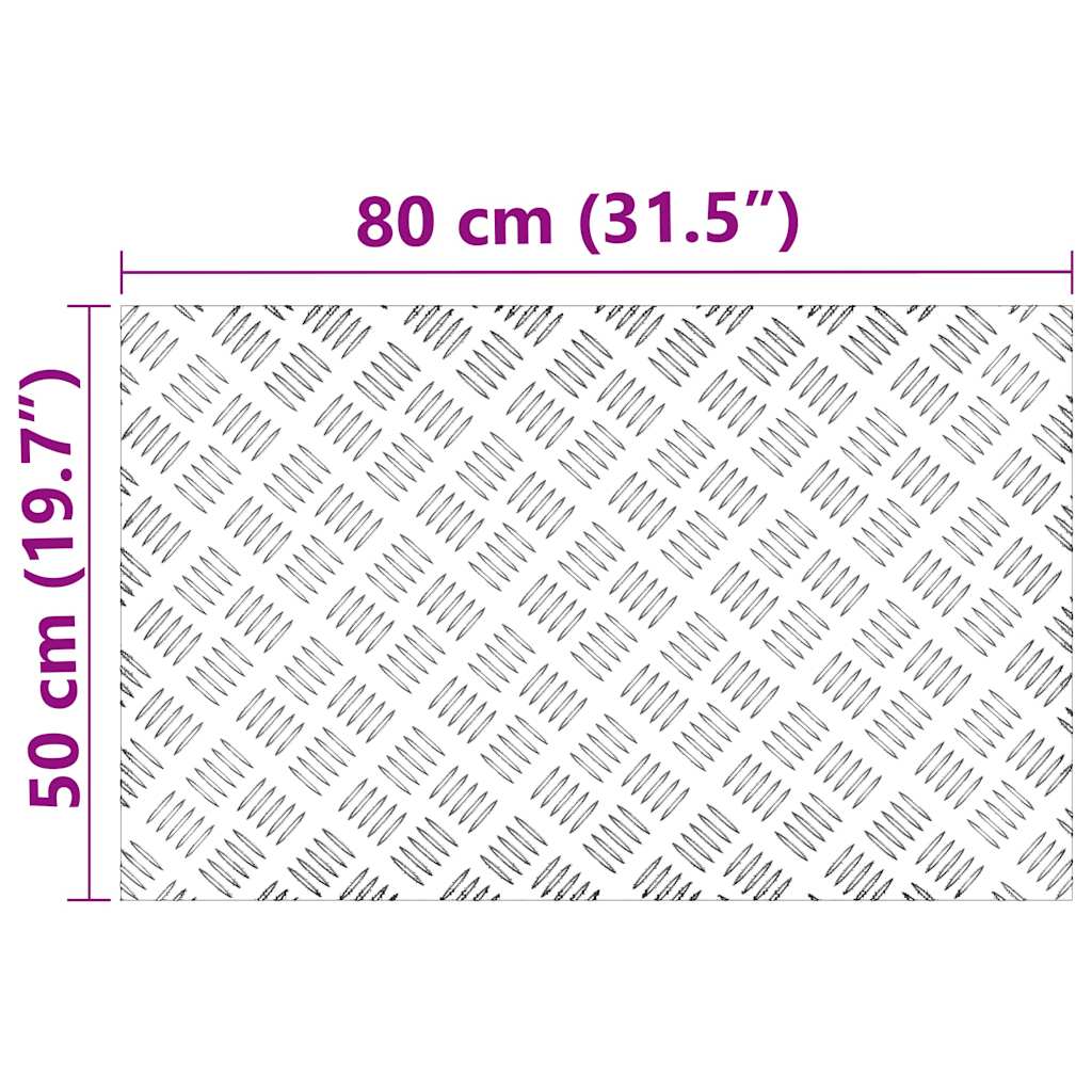 vidaXL Επιφάνειες Καρό 4 pcs Ασημί 80 x 50 cm Αλουμίνιο