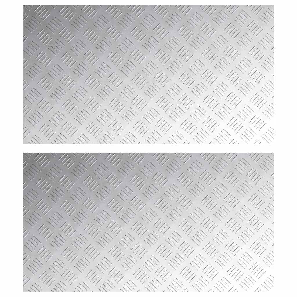 vidaXL Επιφάνειες Καρό 2 pcs Ασημί 90 x 50 cm Αλουμίνιο
