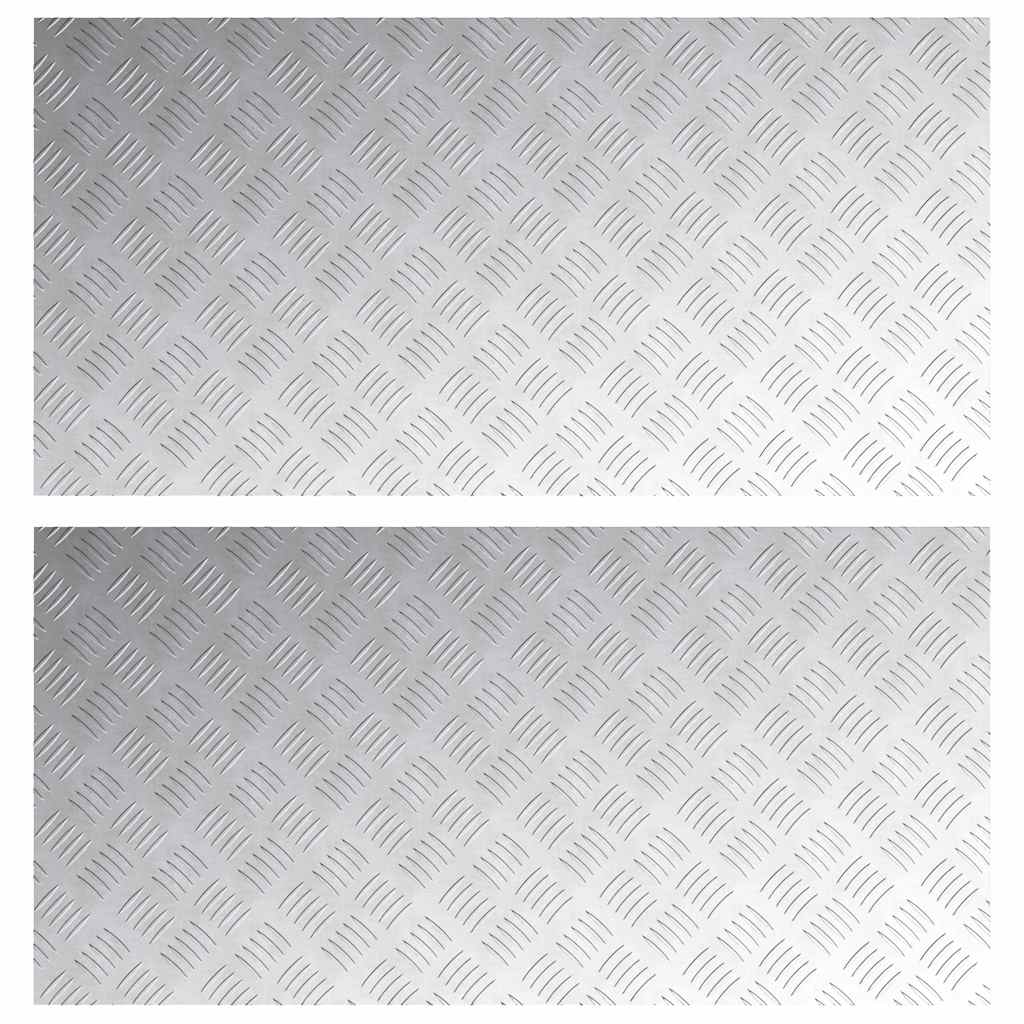 vidaXL Επιφάνειες Καρό 2 pcs Ασημί 100 x 50 cm Αλουμίνιο