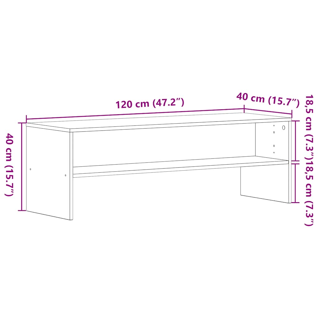 ντουλάπι τηλεόρασης vidaXL Μαύρη βελανιδιά 120x40x40 cm