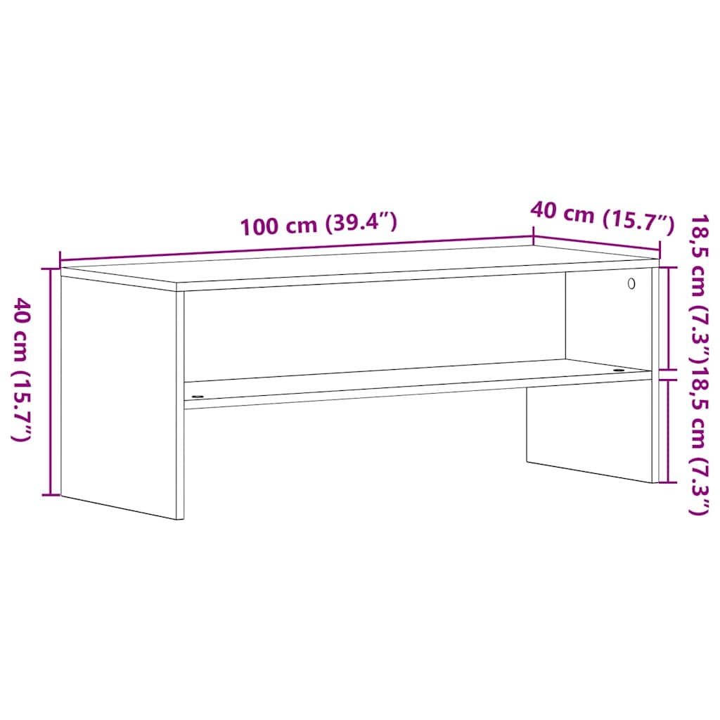 ντουλάπι τηλεόρασης vidaXL Μαύρη δρυς 100x40x40 cm Κατασκευασμένο ξύλο