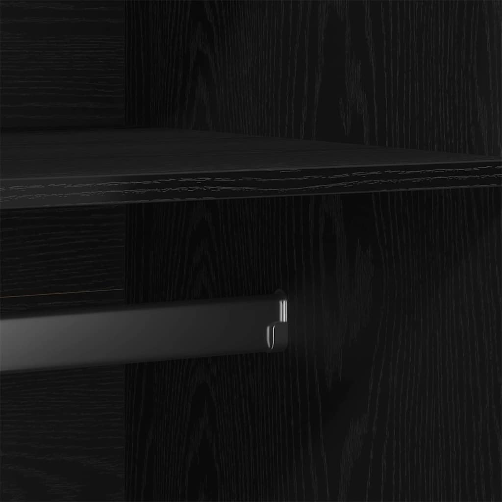 vidaXL Ντουλάπι με πόρτα Μαύρο 90 x 52 x 200 εκ. Επεξεργασμένο ξύλο