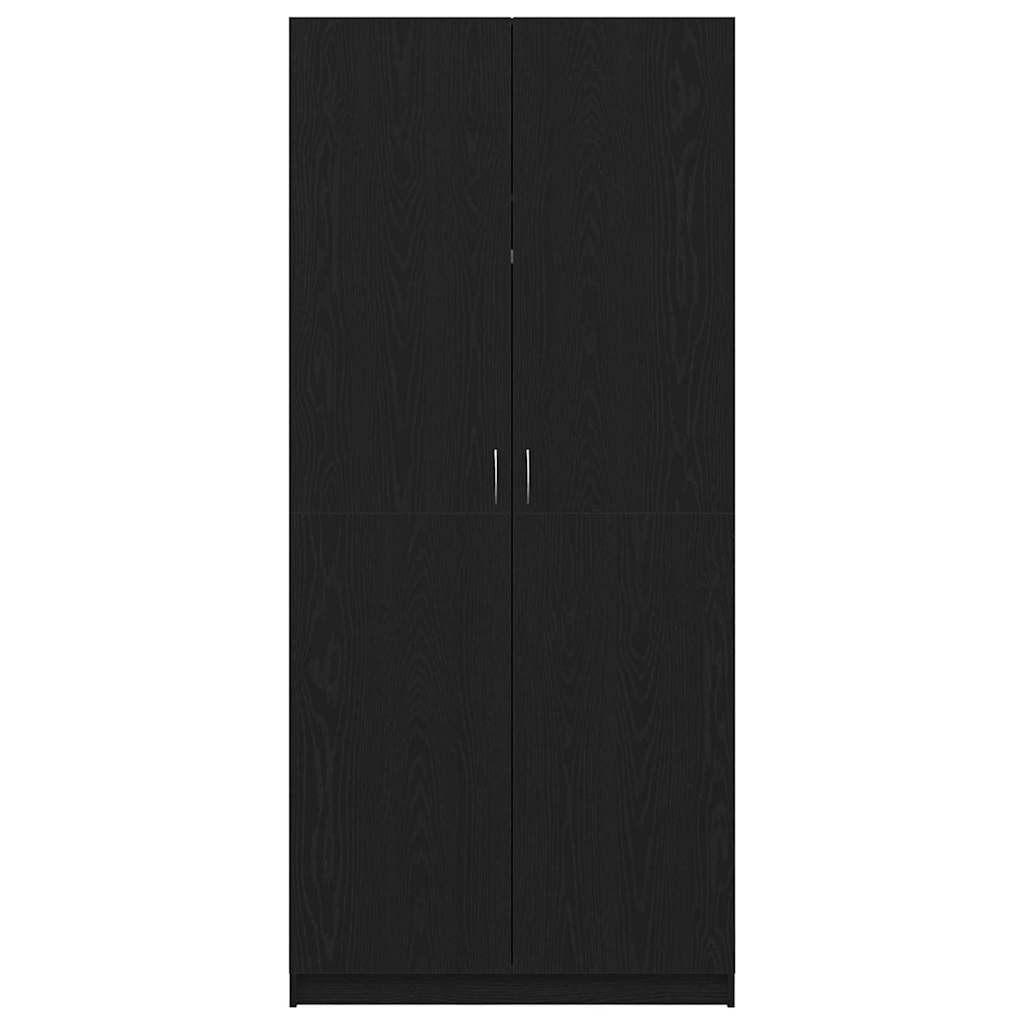 vidaXL Ντουλάπι με πόρτα Μαύρο 90 x 52 x 200 εκ. Επεξεργασμένο ξύλο