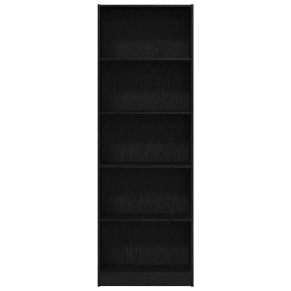 vidaXL Βιβλιοθήκη Μαύρη δρυς 60 x 24 x 176 εκ Επεξεργασμένο ξύλο
