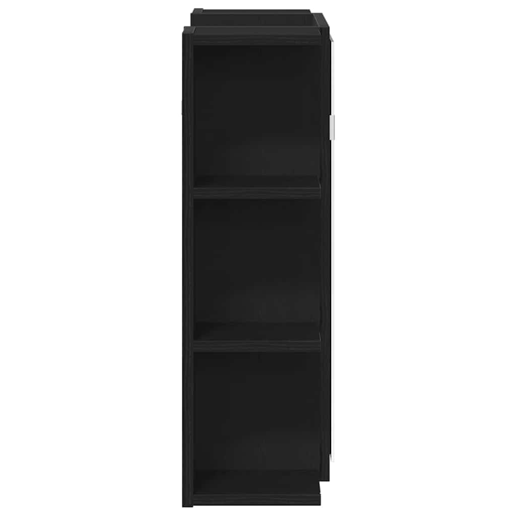 vidaXL Ντουλάπα Καθρέφτη με ράφι Μαύρη δρυς 80 x 20.5 x 64 εκ