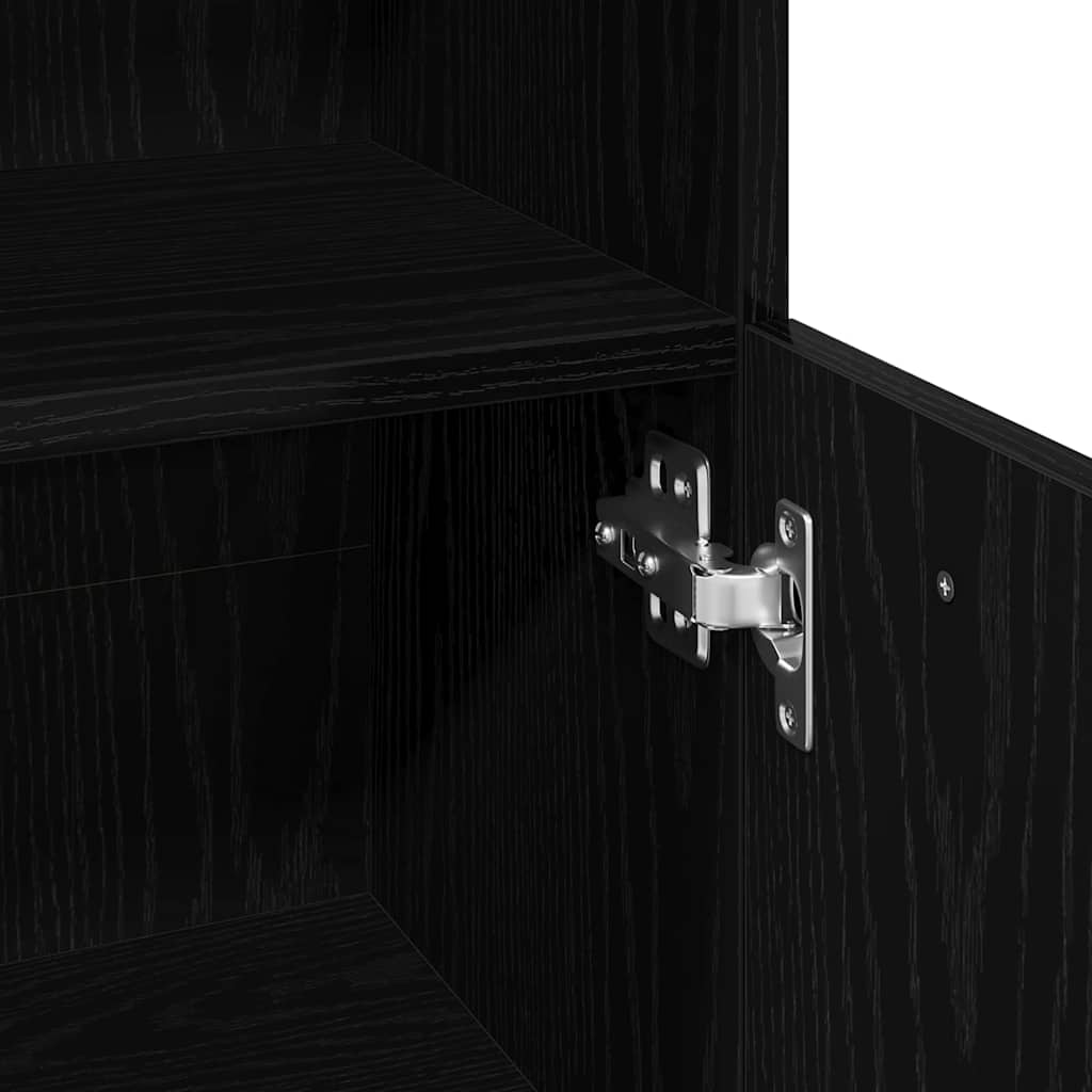 vidaXL Ντουλάπι Μπάνιου Μαύρη Οξυά 30 x 30 x 95 cm Επεξεργασμένο ξύλο