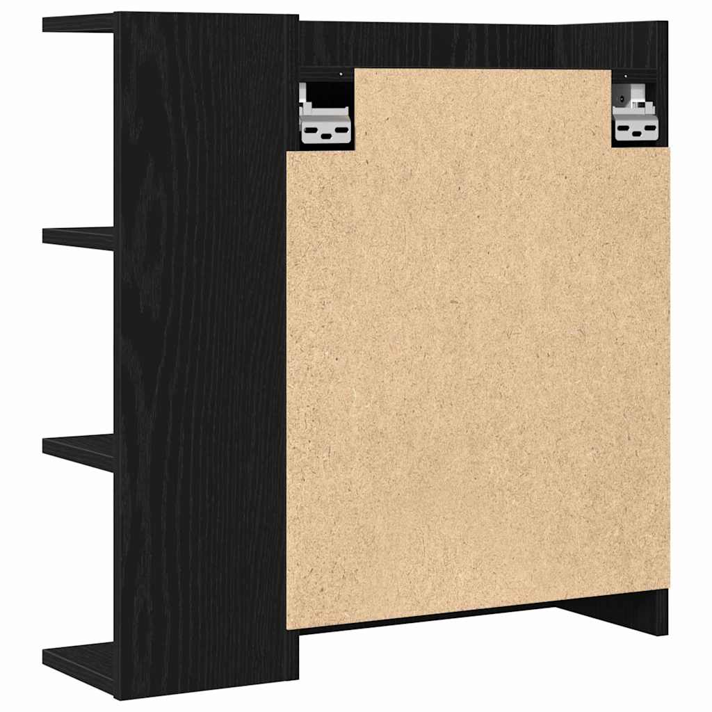 vidaXL Καθρέφτης Ντουλάπα Μπάνιου Μαύρη δρυς 62.5 x 20.5 x 64 εκ.