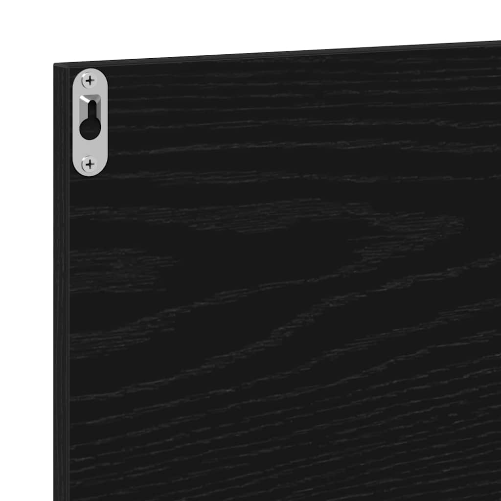 vidaXL Ράφι Καθρέφτη Μαύρη Δρυς 90 x 10.5 x 37 cm Επεξεργασμένο ξύλο