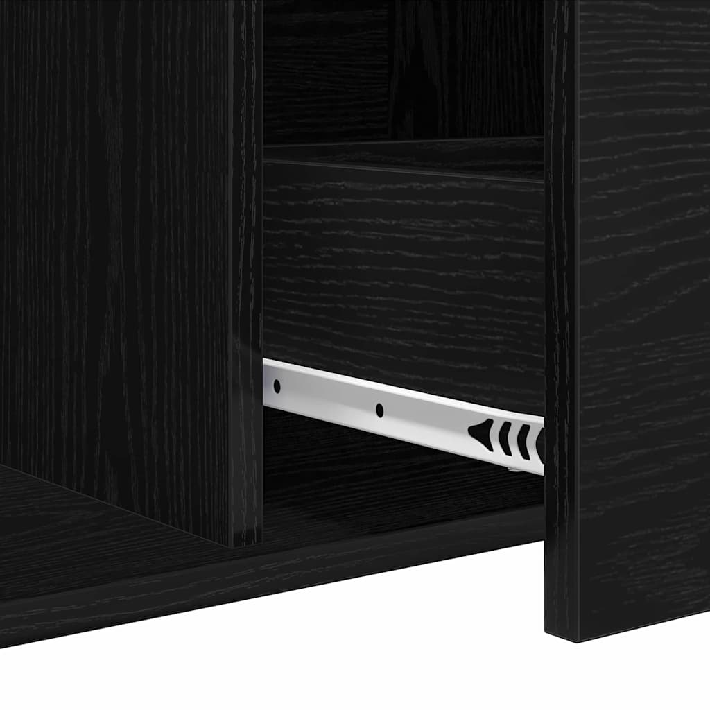 vidaXL Πλαϊνό γραφείο Μαύρη Οξυά 104 x 35 x 70 εκ. Επεξεργασμένο ξύλο