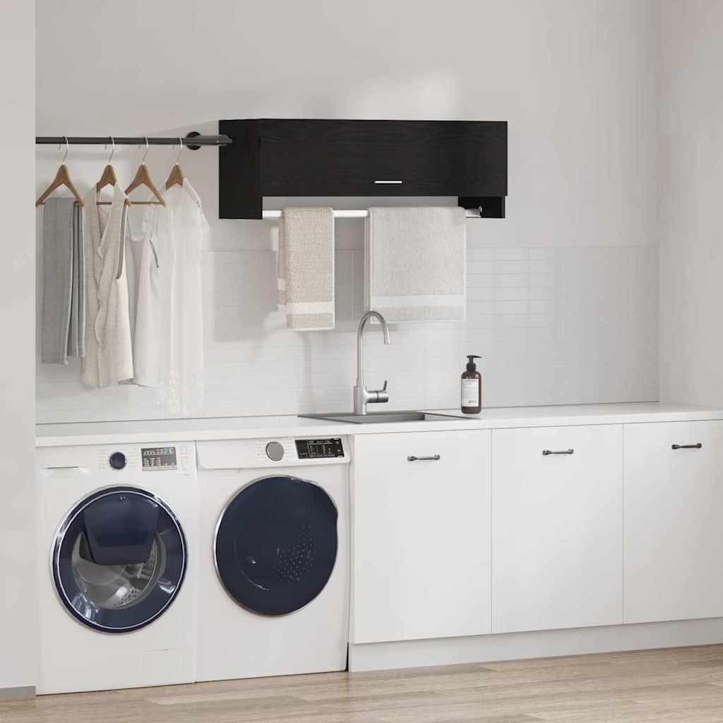 vidaXL Ντουλάπι με πόρτα Μαύρο 100 x 32.5 x 35 cm Επεξεργασμένο ξύλο