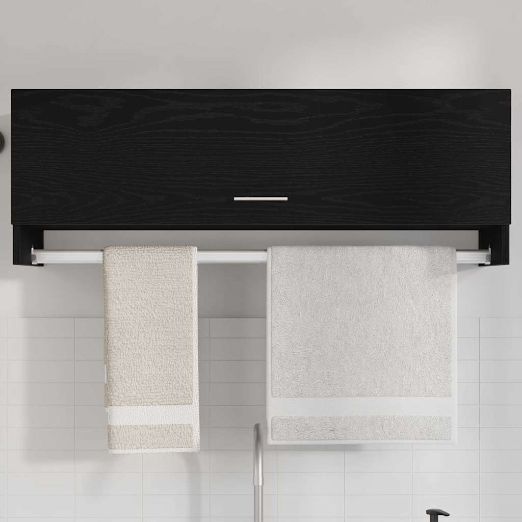 vidaXL Ντουλάπι με πόρτα Μαύρο 100 x 32.5 x 35 cm Επεξεργασμένο ξύλο