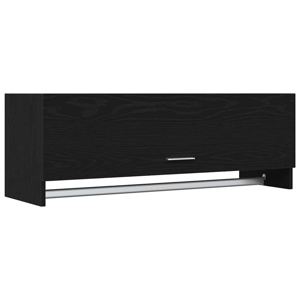 vidaXL Ντουλάπι με πόρτα Μαύρο 100 x 32.5 x 35 cm Επεξεργασμένο ξύλο