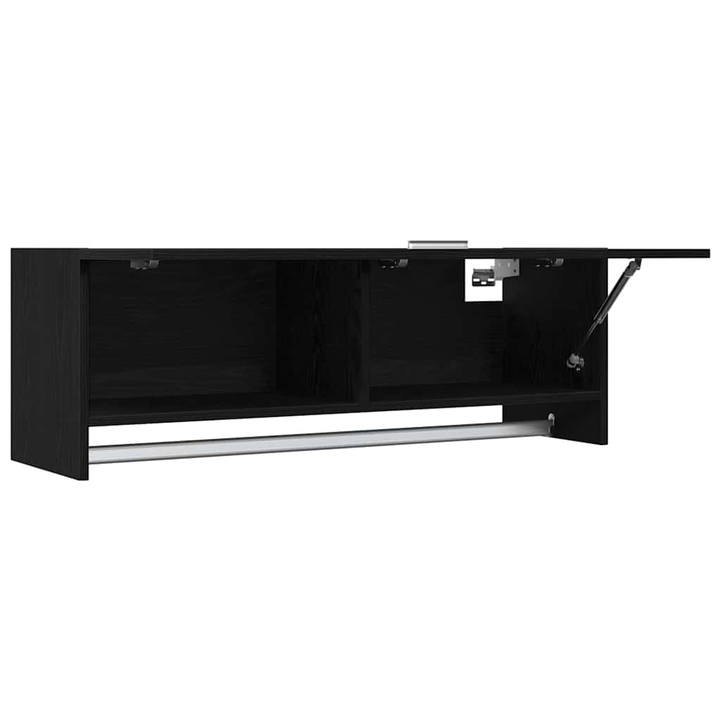 vidaXL Ντουλάπι με πόρτα Μαύρο 100 x 32.5 x 35 cm Επεξεργασμένο ξύλο