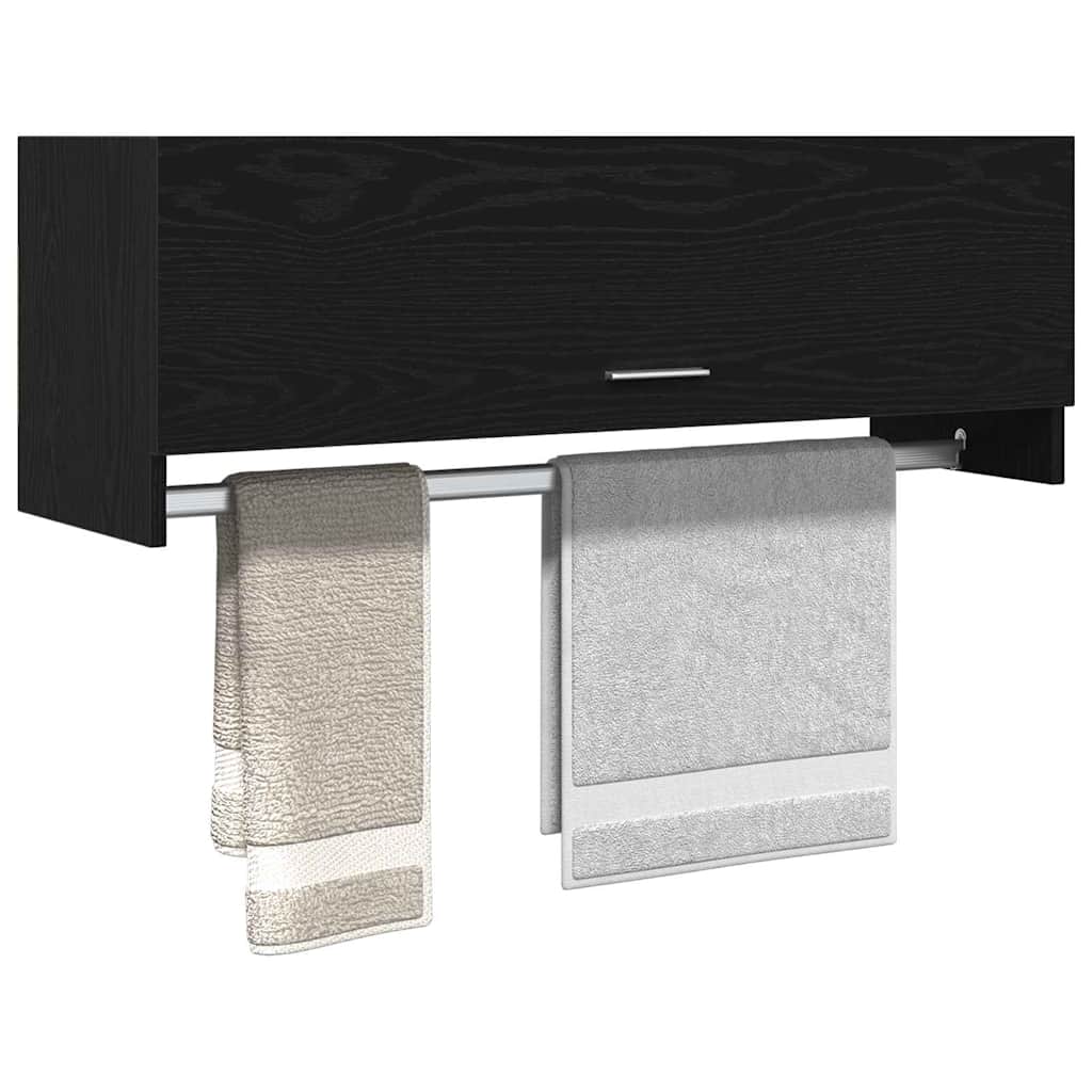 vidaXL Ντουλάπι με πόρτα Μαύρο 100 x 32.5 x 35 cm Επεξεργασμένο ξύλο