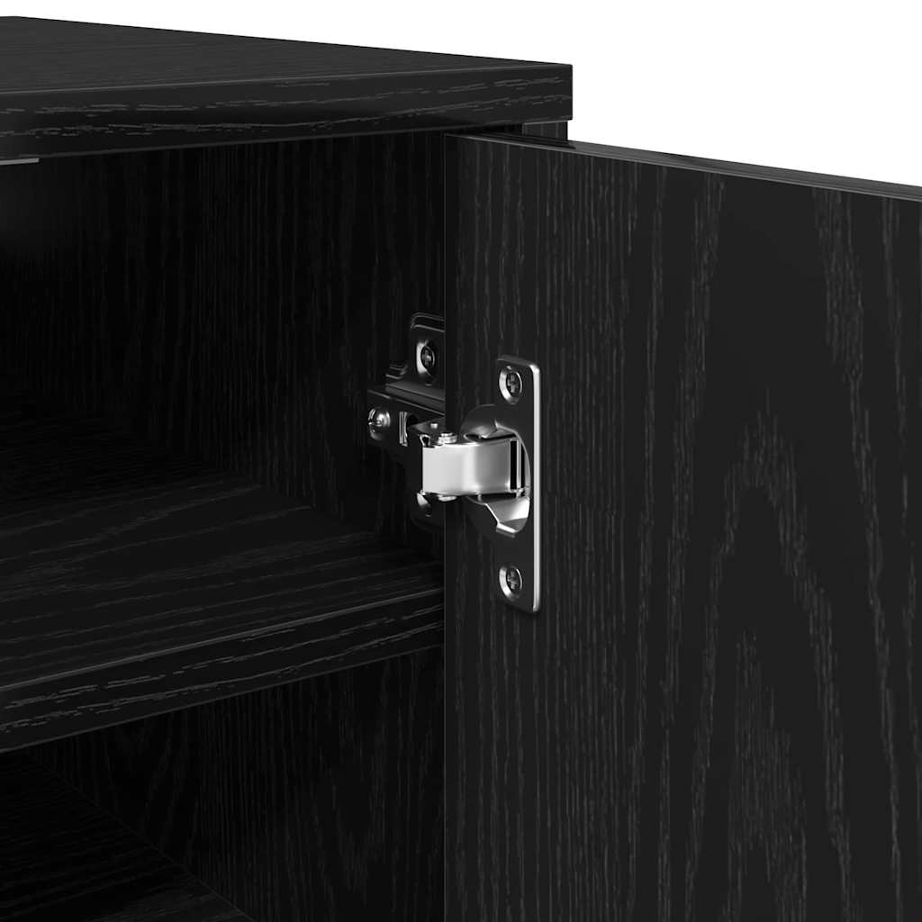 vidaXL Παπουτσοθήκη Μαύρη δρυς 32 x 35 x 92 εκ Επεξεργασμένο ξύλο
