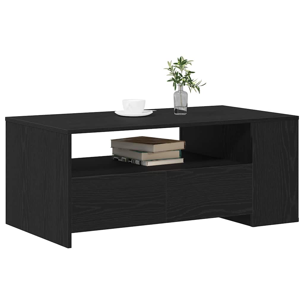 vidaXL Τραπεζάκι σαλονιού with Drawer Μαύρη δρυς 102 x 55 x 43.5 εκ.