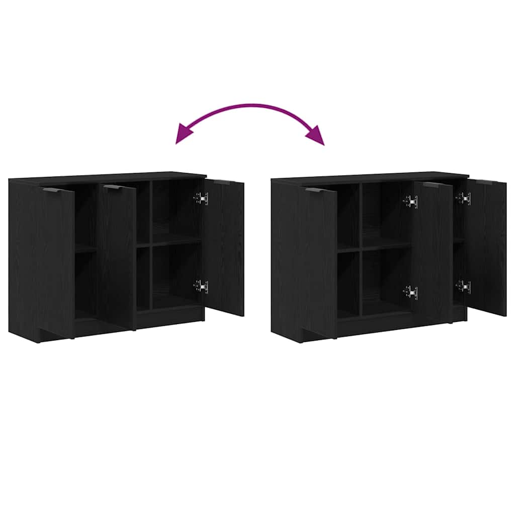 vidaXL Πλαϊνό γραφείο Μαύρη Οξυά 90,5 x 30 x 70 εκ. Επεξεργασμένο ξύλο