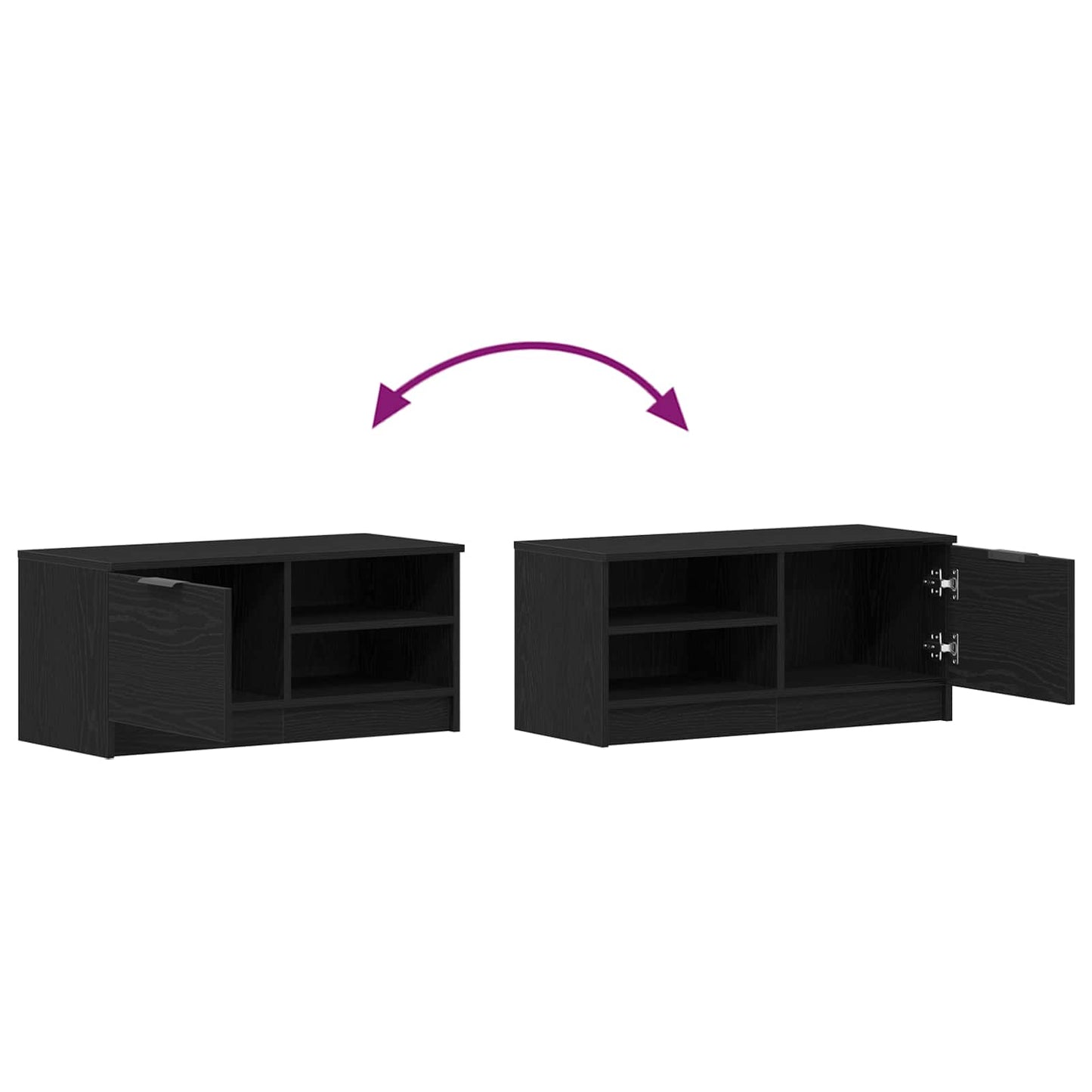 vidaXL Ντουλάπι TV Μαύρη Οξυά 80 x 35 x 36,5 cm Επεξεργασμένο ξύλο