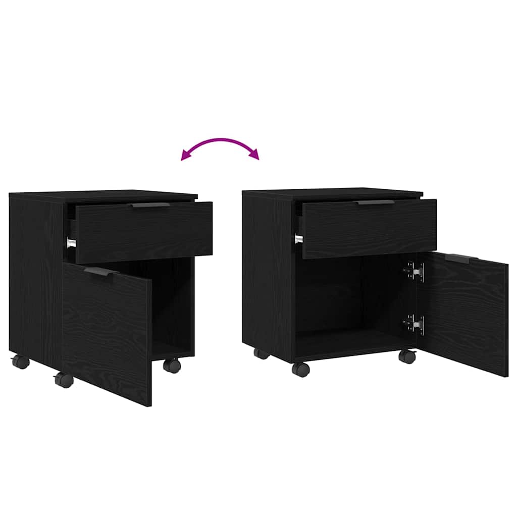 vidaXL Ντουλάπα Αρχείων Μαύρη Οξυά 45 x 38 x 54 εκ Επεξεργασμένο ξύλο
