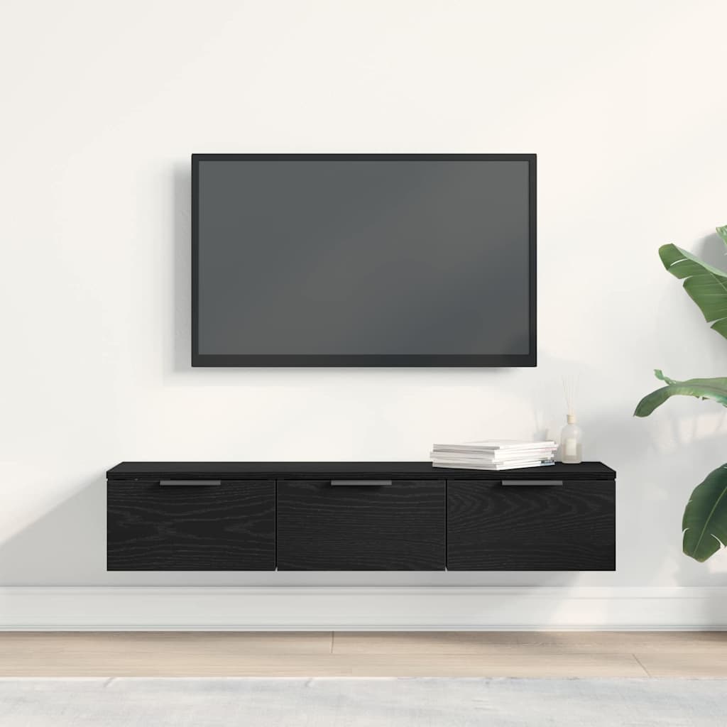 vidaXL Ντουλάπα Τοίχου Μαύρη δρυς 102 x 30 x 20 εκ. Επεξεργασμένο ξύλο