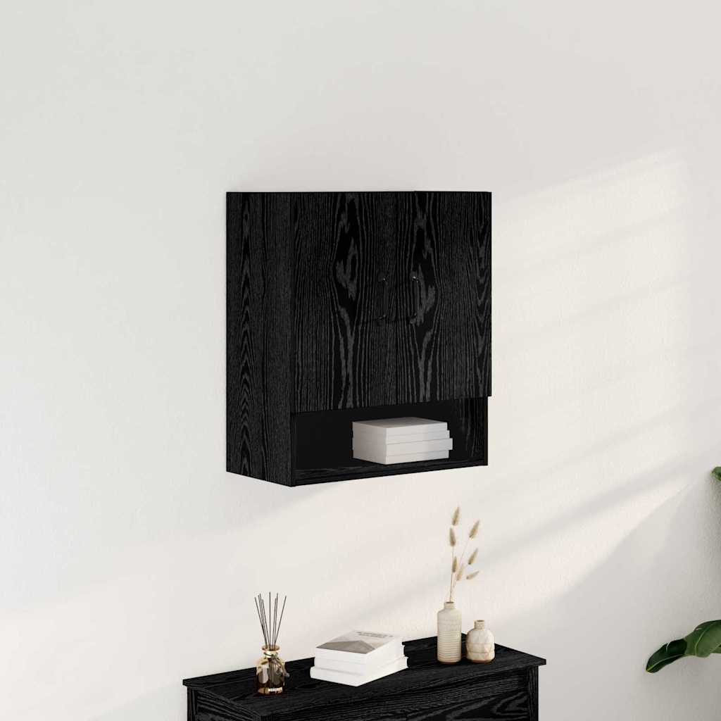 vidaXL Ντουλάπα Τοίχου Μαύρη δρυς 60 x 30 x 70 εκ. Επεξεργασμένο ξύλο
