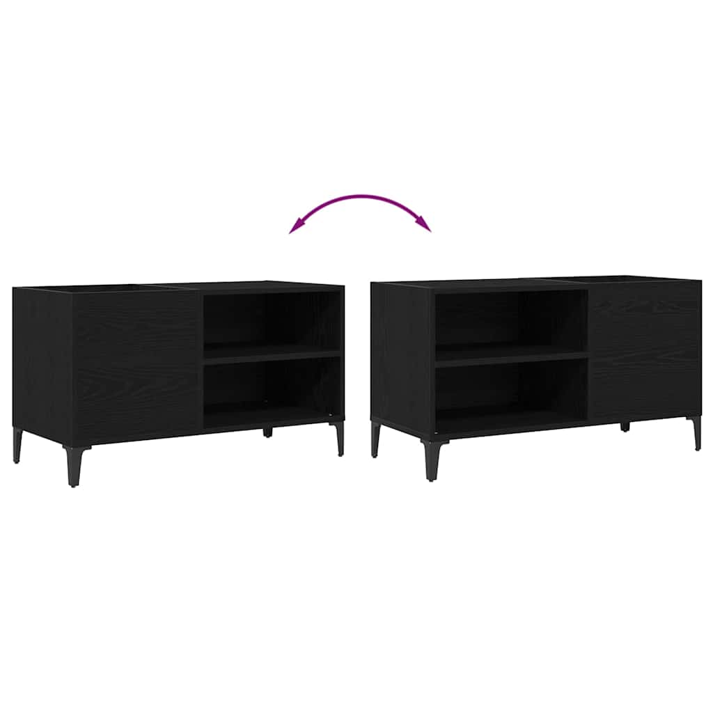 vidaXL Ντουλάπι δίσκων βινυλίου με ράφι Μαύρη δρυς 84.5 x 38 x 48 cm