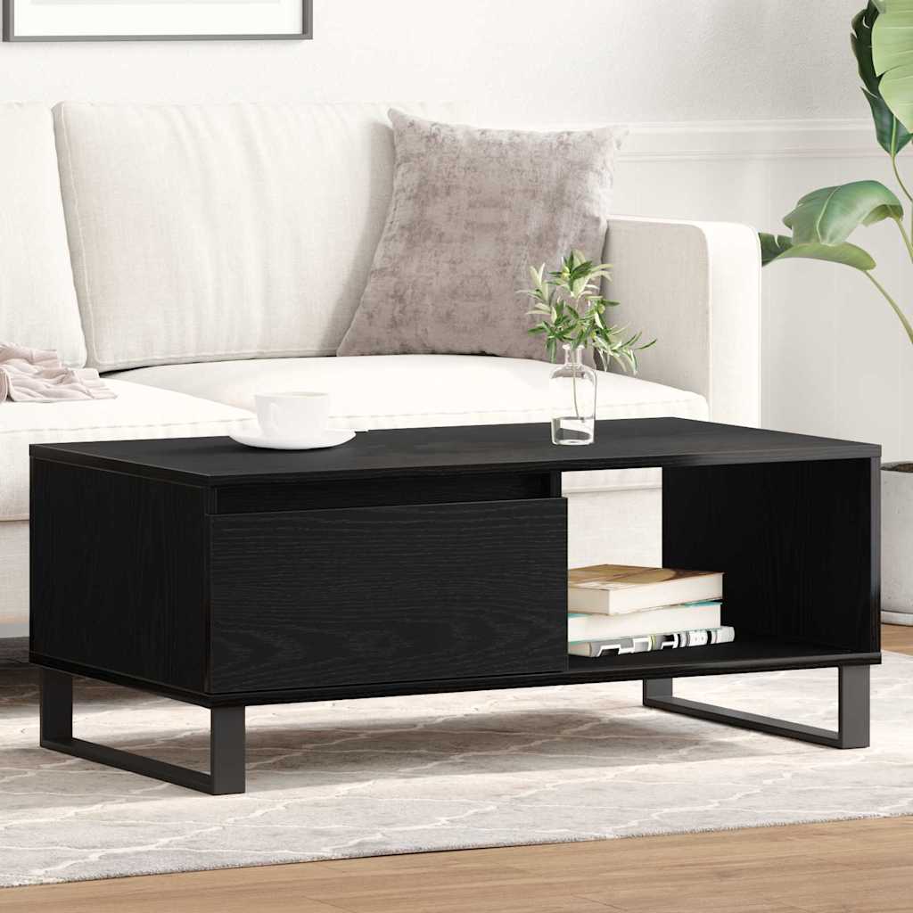 vidaXL Τραπεζάκι Σαλονιού with Drawer Μαύρη δρυς 90 x 50 x 36.5 εκ