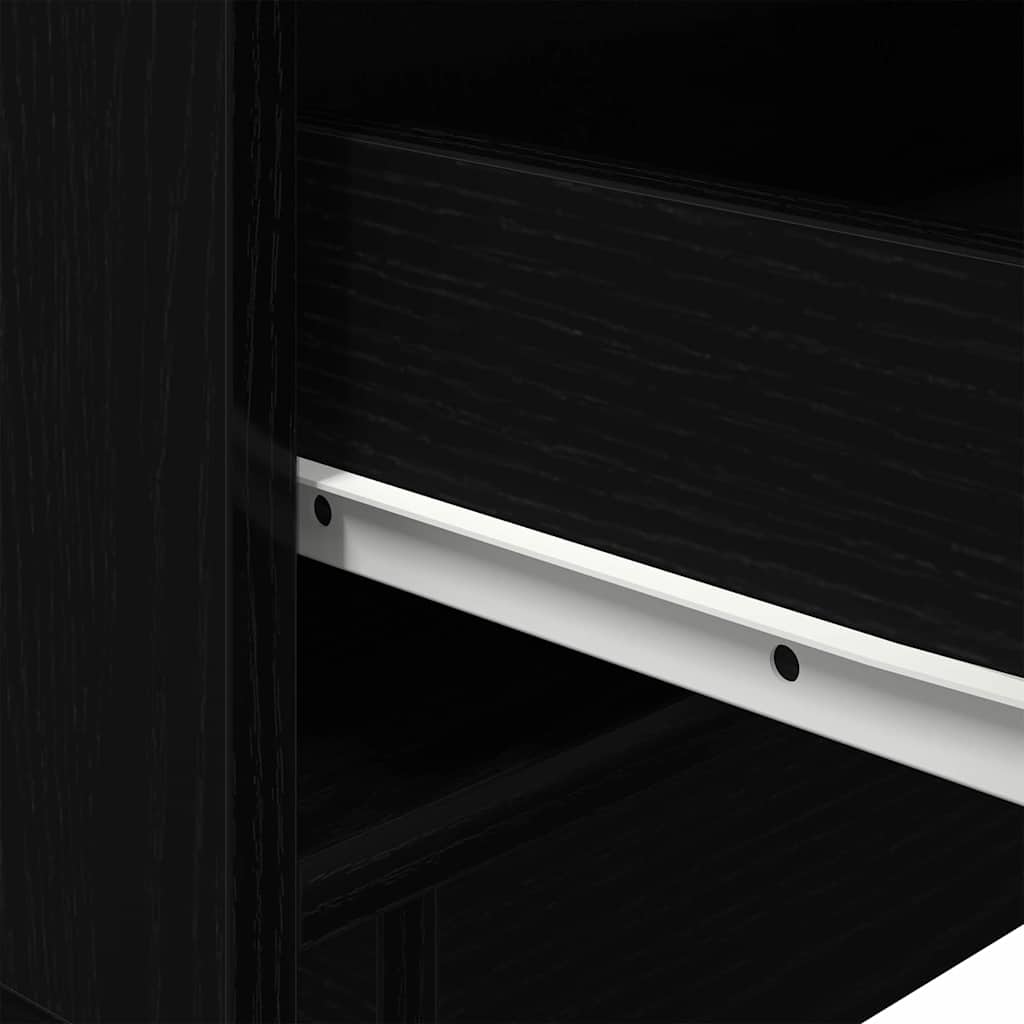 vidaXL Κομοδίνο 2 pcs Μαύρη Οξυά 45 x 40 x 55 εκ Επεξεργασμένο ξύλο