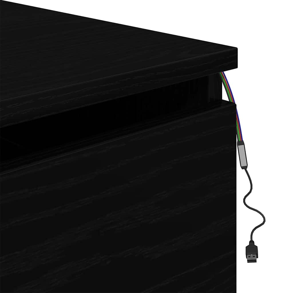 vidaXL Τοίχου κομοδίνο Μαύρη δρυς 50 x 36 x 30 εκ Επεξεργασμένο ξύλο