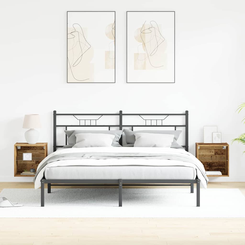 vidaXL Πλωτό ράφι 2 pcs Καφέ 40 x 28.5 x 40 εκ Επεξεργασμένο ξύλο