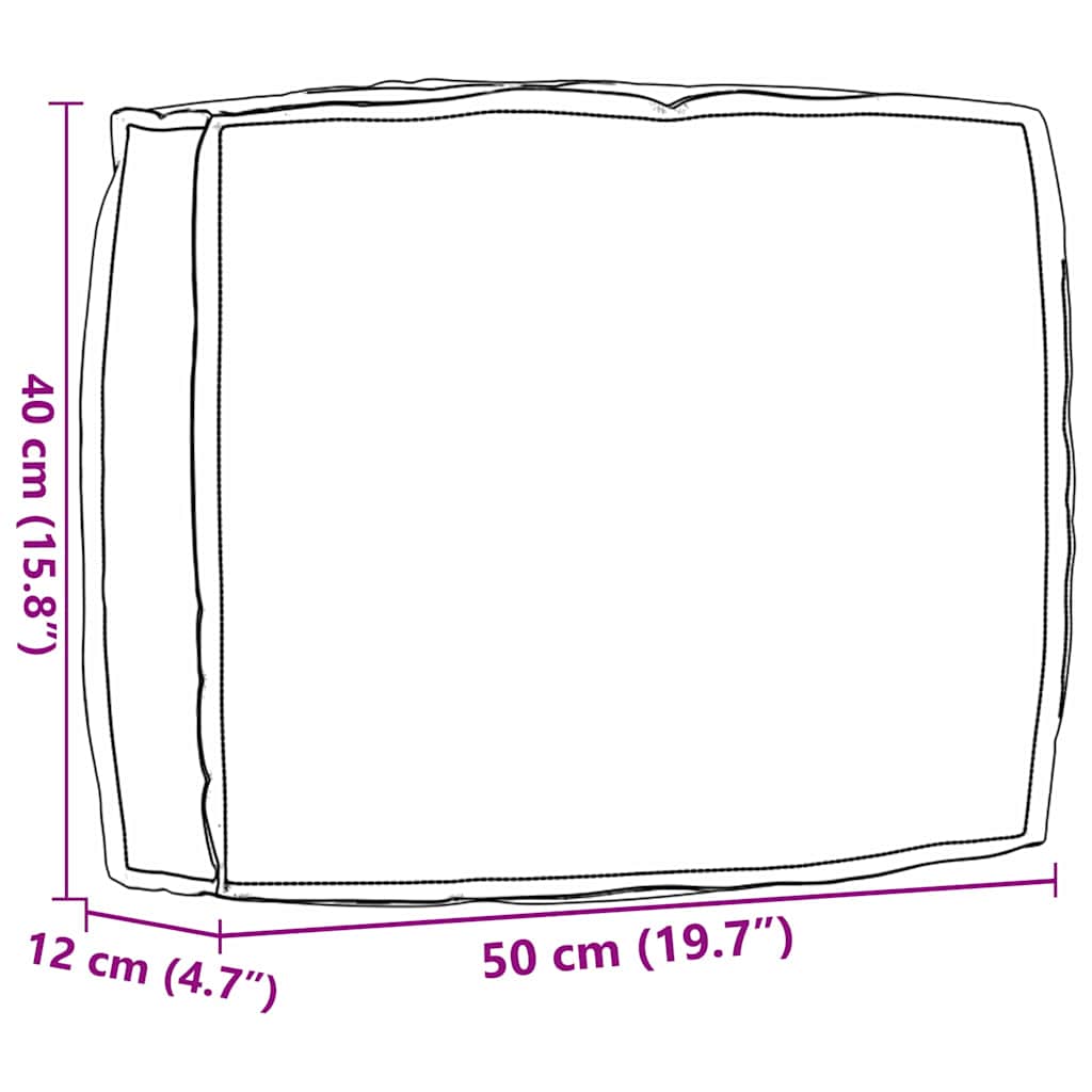 vidaXL Μαξιλάρι παλέτας για πλάτη Μπλε Ρουά 50 x 40 x 12 cm