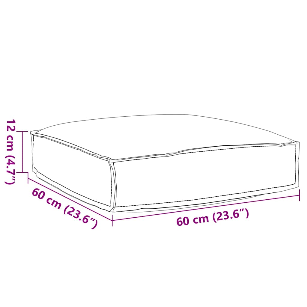 vidaXL Μαξιλάρι παλέτας για κάθισμα Μαύρο 60 x 60 x 12 cm