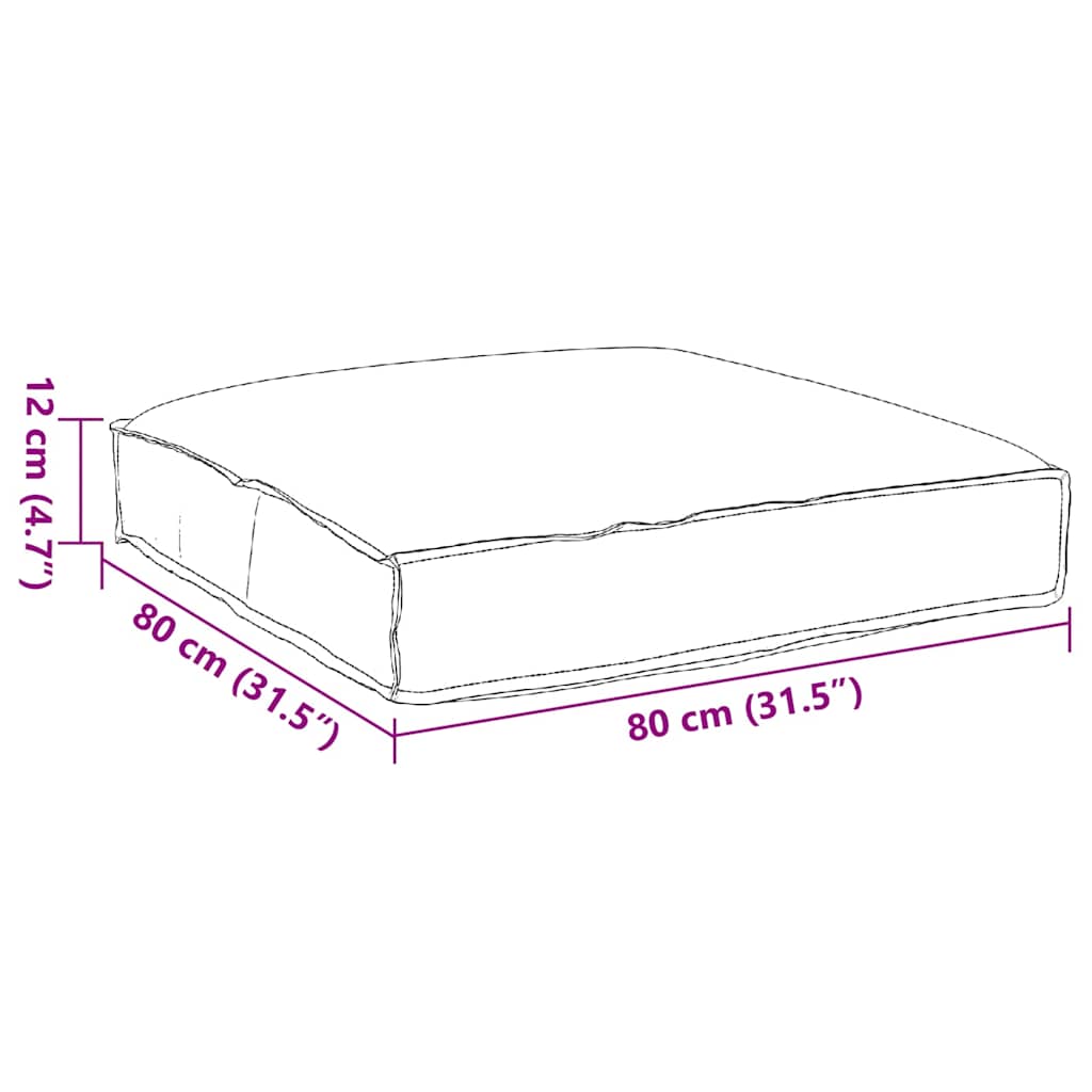 vidaXL Μαξιλάρι παλέτας για κάθισμα Γκρι 80 x 80 x 12 cm Ύφασμα Oxford